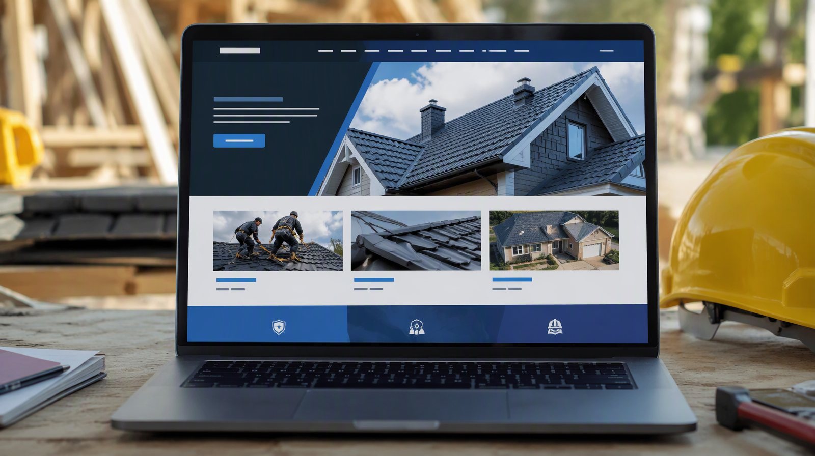Sample roofing company website design concept