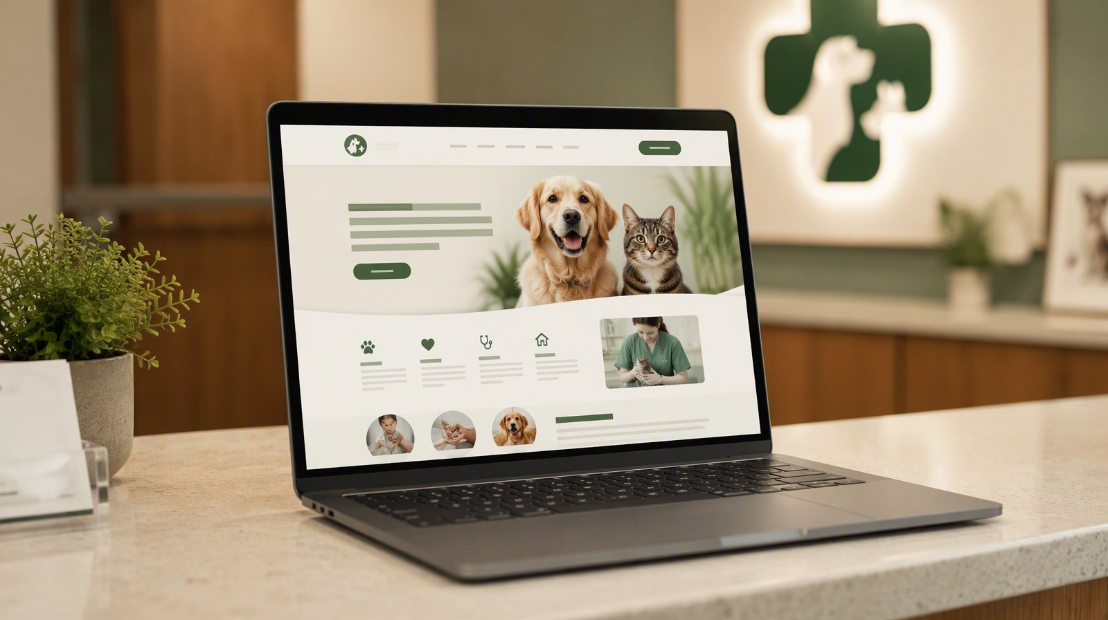 Sample veterinary clinic website design concept