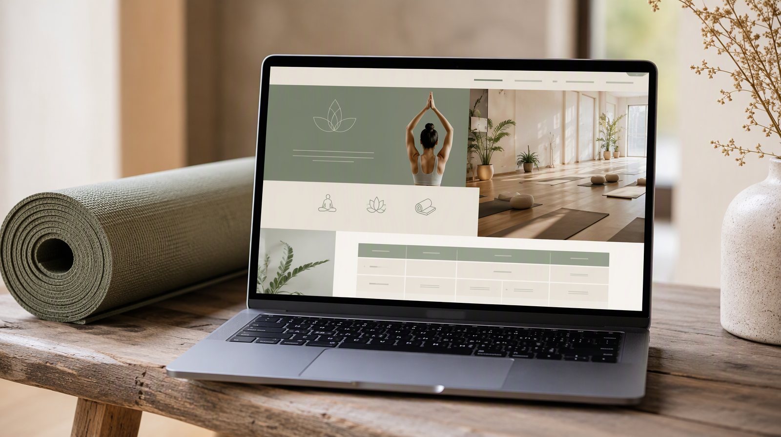 Sample yoga studio website design concept